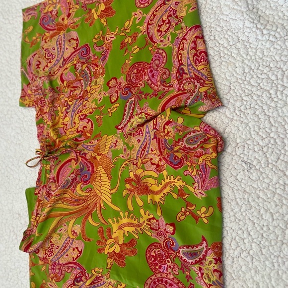 Natori Green and Pink Paisley Pajama Set - Picture 3 of 16